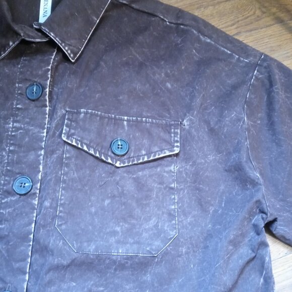 ZENANA oversized vintage washed shacket (M) - Picture 6 of 16